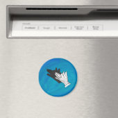 Wolf auf Blau Magnet (In Situ (Geschirrspüler))