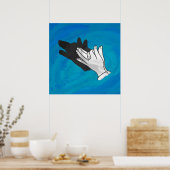 Wolf auf Blau Poster (Küche)