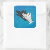 Wolf auf Blau Quadratischer Aufkleber (Tasche)