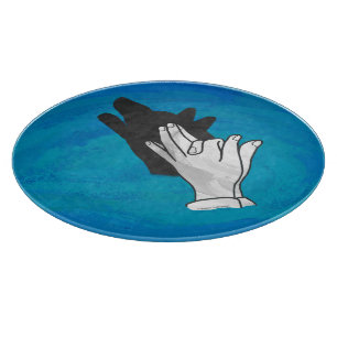 Wolf auf Blau Schneidebrett