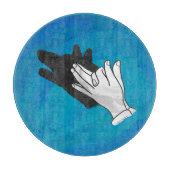 Wolf auf Blau Schneidebrett (Vorderseite)