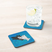 Wolf auf Blau Untersetzer (Rechte Seite)