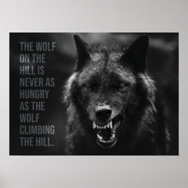 Wolf auf dem Hügel - Hustle, Erfolg, Unternehmer Poster
