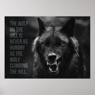 Wolf auf dem Hügel - Hustle, Erfolg, Unternehmer Poster