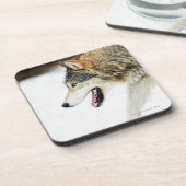 Wolf auf dem Prowl Getränkeuntersetzer (Linke Seite)