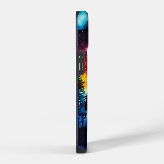 Wolf auf dem Vollmond *Persönlich gestalten* iPhone Hülle (Rechte Seite)