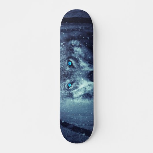 Wolf auf der Schneedecke Skateboard (Vorne)