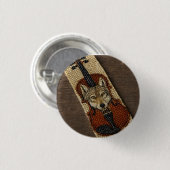 Wolf auf einer Violinblende Button (Vorne & Hinten)
