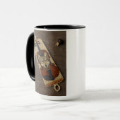 Wolf auf einer Violinblende Tasse (Vorderseite Links)