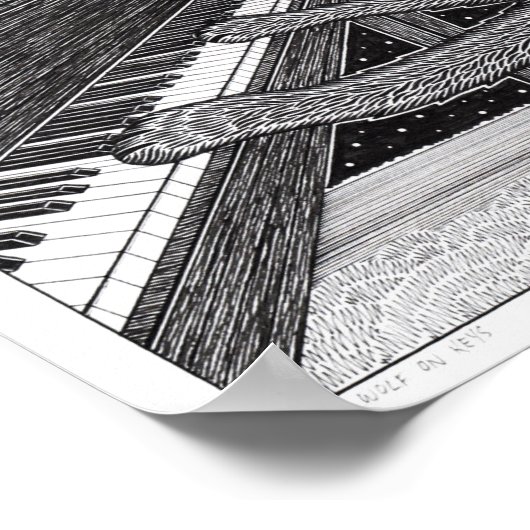 Wolf auf Keys Poster (Ecke)