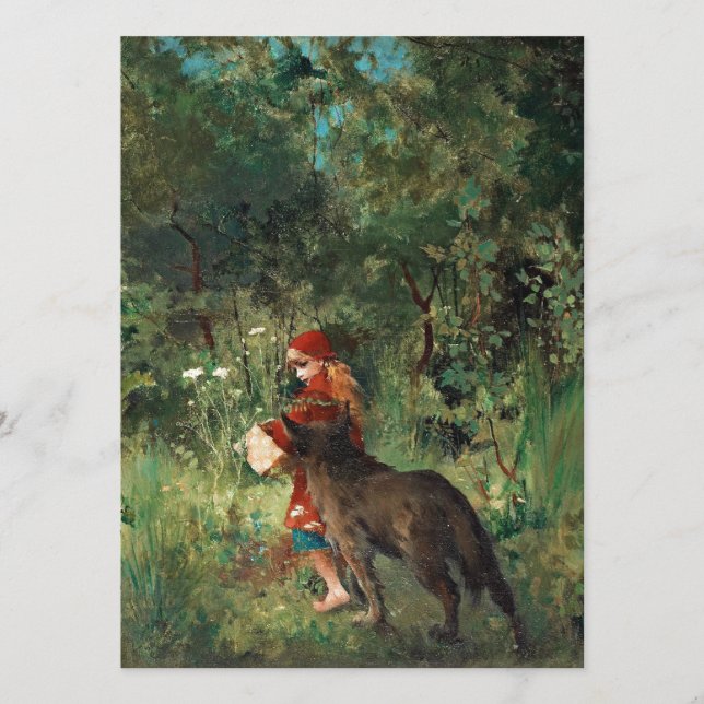 Wolf auf Pfad mit Rot (Vorderseite)