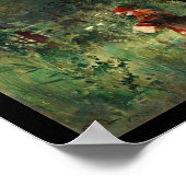 Wolf auf Pfad mit Rot Poster (Ecke)