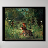 Wolf auf Pfad mit Rot Poster (Vorne)