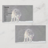 Wolf auf schneebedecktem Horizont Visitenkarte (Vorne/Hinten)