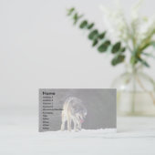 Wolf auf schneebedecktem Horizont Visitenkarte (Stehend Vorderseite)