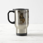 Wolf auf Uhr-Reise-Tasse Reisebecher (Links)