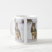 Wolf auf Uhr-Tasse Kaffeetasse (Vorderseite Links)