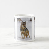 Wolf auf Uhr-Tasse Kaffeetasse (Mittel)