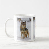 Wolf auf Uhr-Tasse Kaffeetasse (Links)