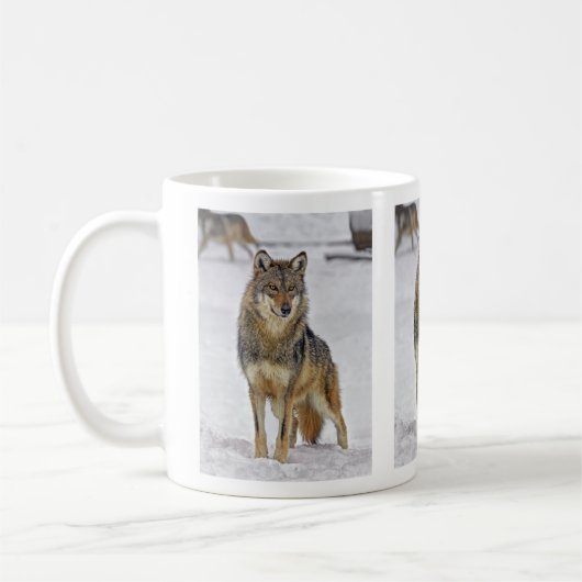 Wolf auf Uhr-Tasse Kaffeetasse (Links)
