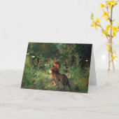 Wolf auf Weg mit Rot Karte (Gelbe Blume)