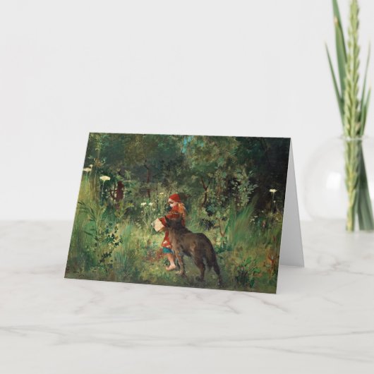 Wolf auf Weg mit Rot Karte (Vorderseite)