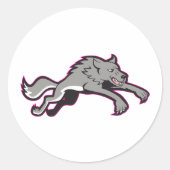 Wolf-Aufkleber angreifen Runder Aufkleber (Vorderseite)