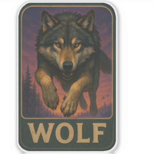 Wolf-Aufkleber Aufkleber (Vorderseite)