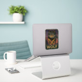 Wolf-Aufkleber Aufkleber (Laptop auf Schreibtisch)