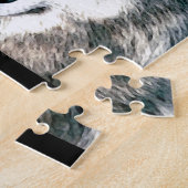 Wolf-Augen in wilde Natur des Holzes Tierdruck Puzzle (Seite)