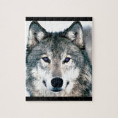 Wolf-Augen in wilde Natur des Holzes Tierdruck Puzzle (Vertikal)