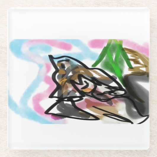 Wolf autumn joy glasuntersetzer (Vorderseite)