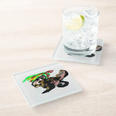 Wolf autumn joy glasuntersetzer (Schrägansicht)