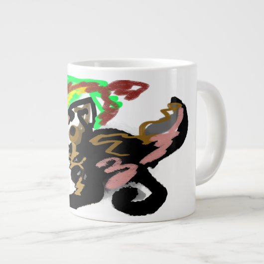 Wolf autumn joy Jumbo-Tasse (Vorderseite Rechts)