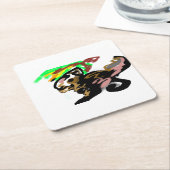 Wolf autumn joy rechteckiger pappuntersetzer (angewinkelt)