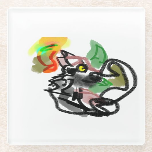 Wolf autumn runner glasuntersetzer (Vorderseite)