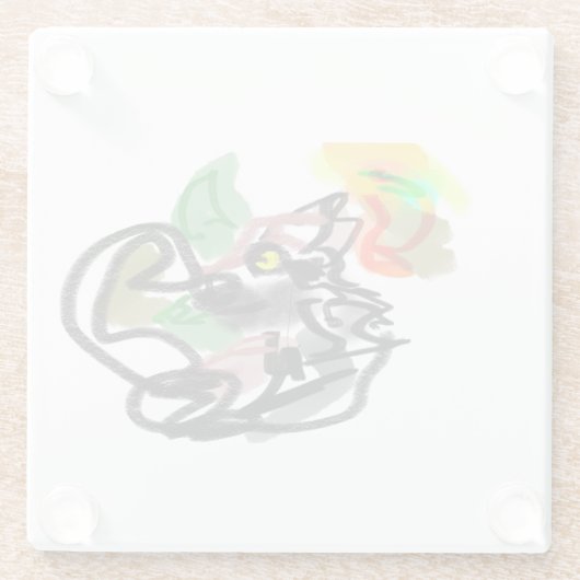 Wolf autumn runner glasuntersetzer (Rückseite)