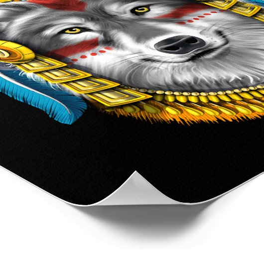 Wolf Aztec Warrior Poster (Ecke)