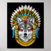 Wolf Aztec Warrior Poster (Vorne)