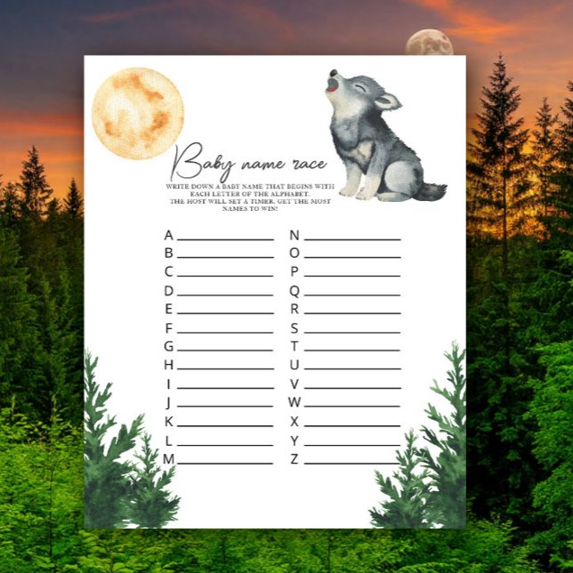 Wolf baby shower - Baby name race game (Von Creator hochgeladen)