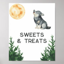 Wolf Baby Shower Süßigkeiten und Leckereien Poster
