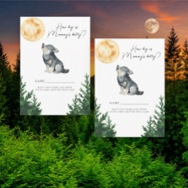Wolf Baby Shower Wie dick ist Mamas Bauch Begleitkarte