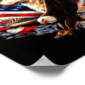 Wolf Bald Eagle American Flag Full Moon New Years Poster (Ecke)