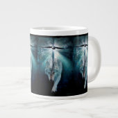 Wolf & Bald Eagle Jumbo Soup oder Coffee Tasse (Vorderseite Rechts)