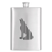 WOLF BAR CODE Howl Barcode Muster Design Flachmann (Vorderseite)