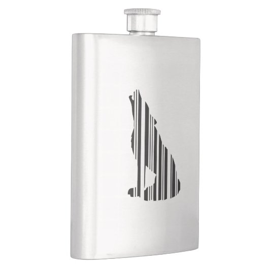 WOLF BAR CODE Howl Barcode Muster Design Flachmann (Rechts)
