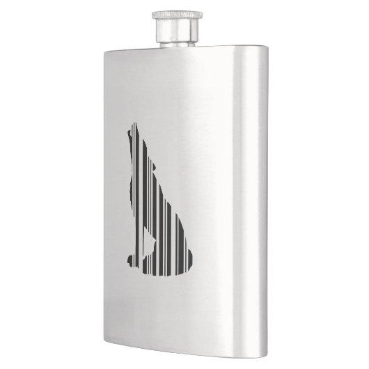 WOLF BAR CODE Howl Barcode Muster Design Flachmann (Links)