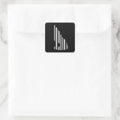 WOLF BAR CODE Howl Barcode Muster Design Quadratischer Aufkleber (Tasche)