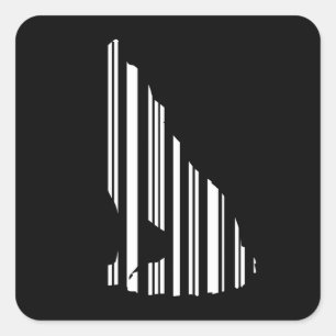 WOLF BAR CODE Howl Barcode Muster Design Quadratischer Aufkleber