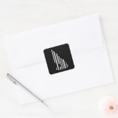 WOLF BAR CODE Howl Barcode Muster Design Quadratischer Aufkleber (Umschlag)